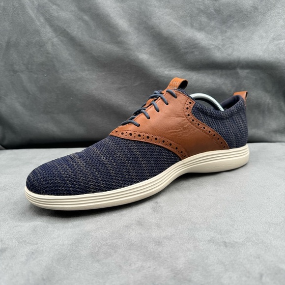 Cole Haan Grand Tour Knit Oxford Shoes Men’s Size 11.5 Navy Tan Comfort Dress - Picture 4 of 14